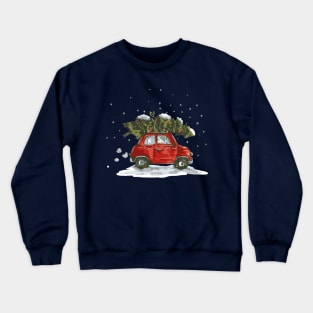 Retro Christmas Car and Tree Crewneck Sweatshirt